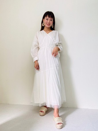 お洒落 チュール切替え カシュクール シャツワンピース レディースアパレル ドレス 日本全国送料無料 Centrodeladultomayor Com Uy