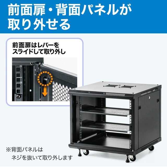 国内外の人気集結！ サンワサプライ CP-SVCBOX3BK 小型19インチ