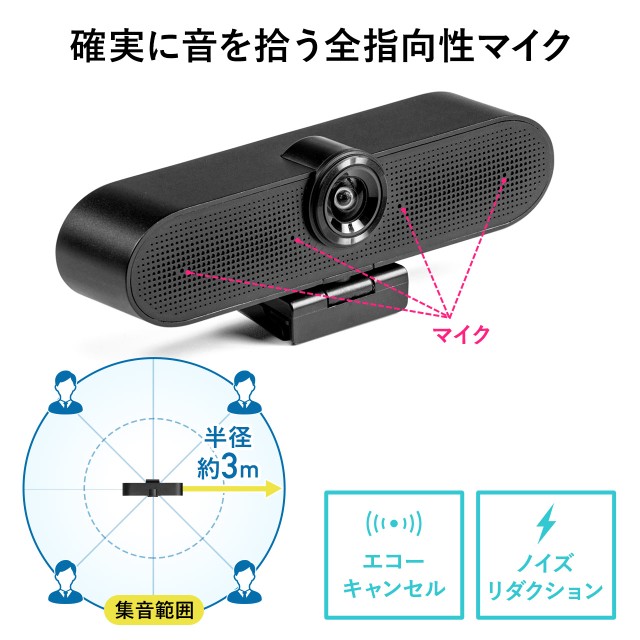 高速配送 Webカメラ 800万画素 画角100度 ノイズリダクションマイク スピーカー搭載 400 Cam077 の通販はau Pay マーケット サンワダイレクト 商品ロットナンバー 初回限定 Nfsecurity Ca