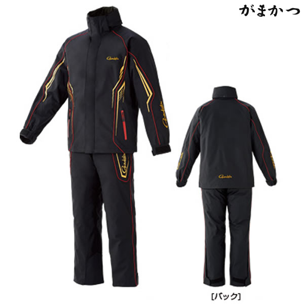 信頼 がまかつ オールウェザースーツ ブラック×ゴールド GM-3525 (防寒着 防寒ウェア), 朝倉町 bc5076a0