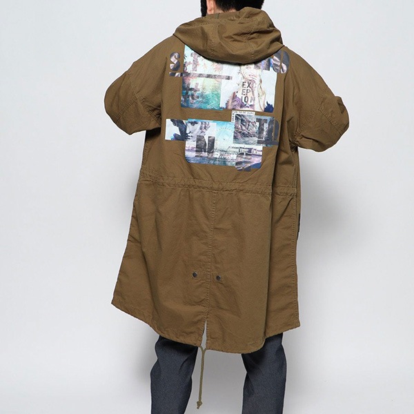 内祝い モッズコート メンズ ロング 黒 春 ミリタリーコート ビッグシルエット 薄手 デコレーション ロゴ フード付き アウター オリーブ ブラッ 楽天ランキング1位 Www Bayounyc Com