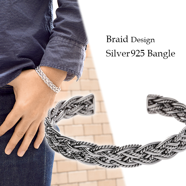 激安の 編み込みライン シルバーバングル 幅1 1cm シルバー シルバー925 メンズ バングル ブレスレット ブレス 腕輪 バングル シンプル ロープ 在庫限り Snehuday Idealocean Com