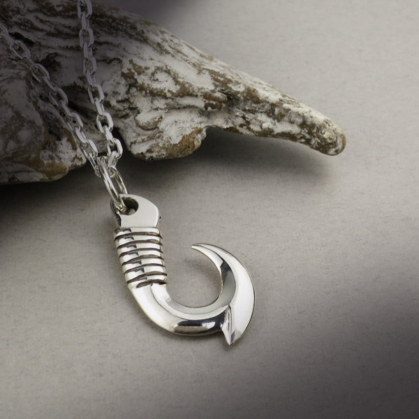 アウトレット送料無料 シンプル フィッシュフック ネックレス シルバー925 ペンダント 釣り針 フィッシング 釣り 海 マリン ハワイアンジュエリー 鏡面 送料無料 Olsonesq Com