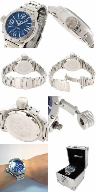 特価お得 SE32 マーケット - 新宿銀の蔵 シルバーアクセサリーと天然石のお店|商品ロットナンバー:220922 シリーズ(ブルー)メタルベルト ウォッチ/クォーツ/日付//メンズ/腕時計/送料無料の通販はau PAY 大得価新品