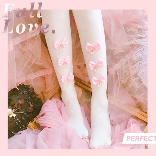 甘ロリ デニール パール ベルベット 蝶々デザインタイツ ロリータ 秋冬 可愛い ホワイト リボンの通販はau Pay マーケット Hhcストア 商品ロットナンバー