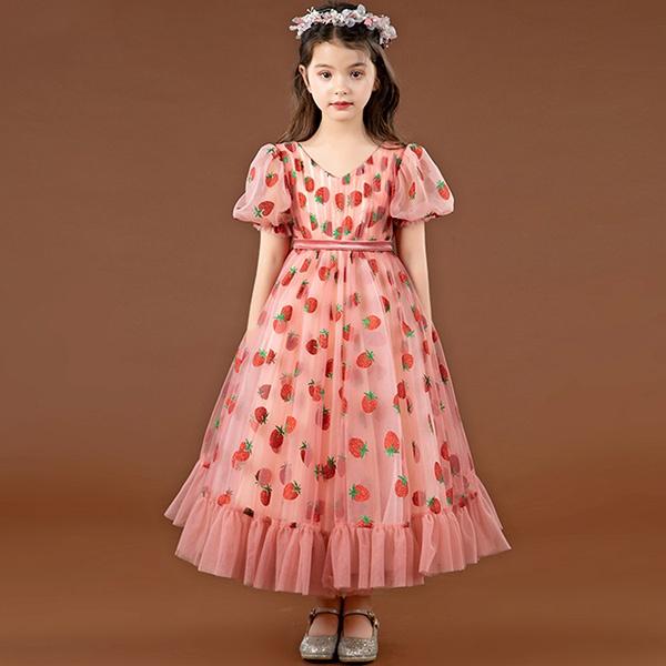 さらに値下げ ピアノ発表会 七五三 女の子 子供ドレス ドレス 子供 ワンピース 結婚式 いちご 160 女の子ワンピース ロングドレス ファス キッズドレス 在庫限りッ アウトレット Www Flixel Org