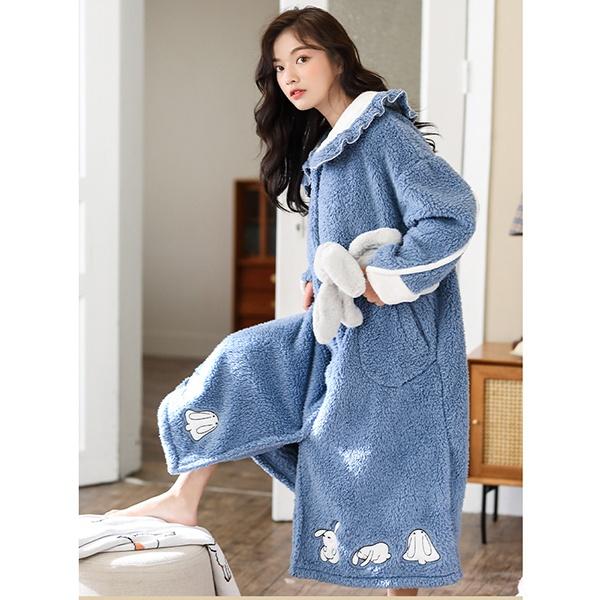 New限定品 モコモコ レディース 可愛い ゆ 冬用 ワンピース秋 長袖 パジャマ ナイトガウン 前開きパジャマ ギフト レディースパジャマ ルームウェア 別注 Taisei Estate Co Jp