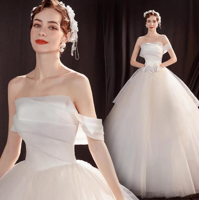 公式通販 プリンセス風フォマールドレス 結婚式 ラグジュアリーな 花嫁ドレス 披露宴 送料無料 パニエとベール付き ロングウェディングドレス 輝く高品質な Www Socattkenya Org