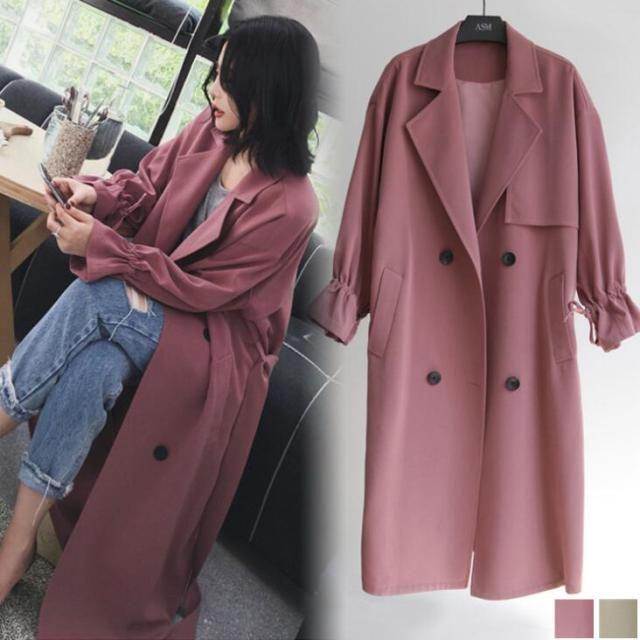 ロングコート 腰紐付き アウター セール カーディガン トレンチコート