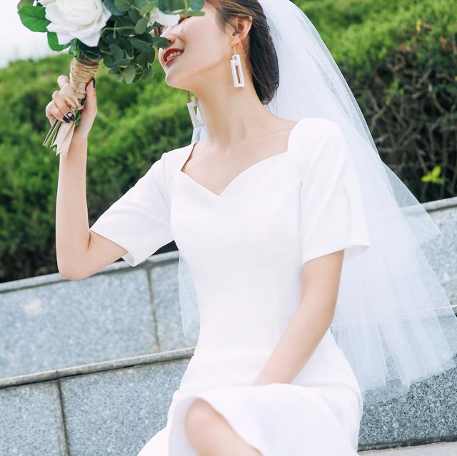 ローファー ウェディングドレス ミモレ フィッシュテール 袖あり 大人 シンの通販はau Pay マーケット ツヨシスタイル 商品ロ ミモレ丈 二次会 花嫁ドレス 結婚式 ドレス ワンピース パーティードレス リゾートウ