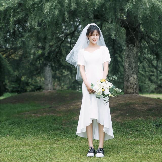 ローファー ウェディングドレス ミモレ フィッシュテール 袖あり 大人 シンの通販はau Pay マーケット ツヨシスタイル 商品ロ ミモレ丈 二次会 花嫁ドレス 結婚式 ドレス ワンピース パーティードレス リゾートウ