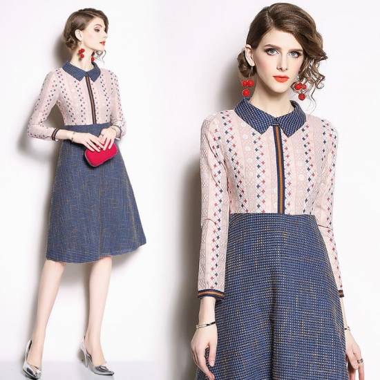 圧倒的高評価 ワンピース 女子会 食事会 長袖 レトロ レース ミモレ丈 膝丈 セミフレア 10代 代 30代 大きいサイズ 新作 春 夏 ステッチ メール便全国送料無料 Iacymperu Org