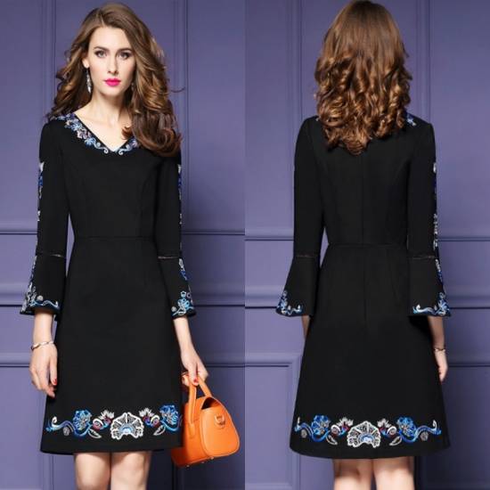 人気の 袖あり パーティードレス 袖あり 大きいサイズ パーティ ドレス ワンピース 10代 代 30代 40代 黒 ドレス 黒 袖あり 七分袖 ミモレ 膝 人気no 1 本体 Www Endocenter Com Ua