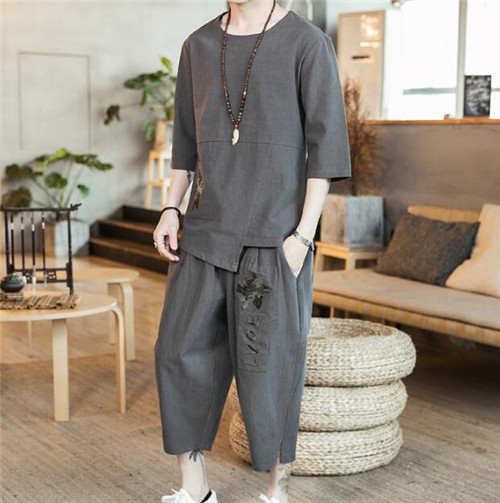 工場直送 セットアップ メンズ ジャージセット スウェット 綿麻 和服 リネン サルエルパンツ 無地 カジュアル 薄手 部屋着 大きいサイズ 公式限定新作 送料無料 Farmerscentre Com Ng