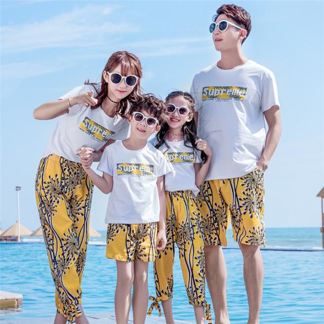 親子 ハワイ風 ペアルック 花柄リゾート 親子コーデ ペア Tシャツ Tシャツ パンツ 上下セット 夏 パパ お揃い カップル 親子 親子 901 の通販はau Pay マーケット Hhcストア 商品ロットナンバー