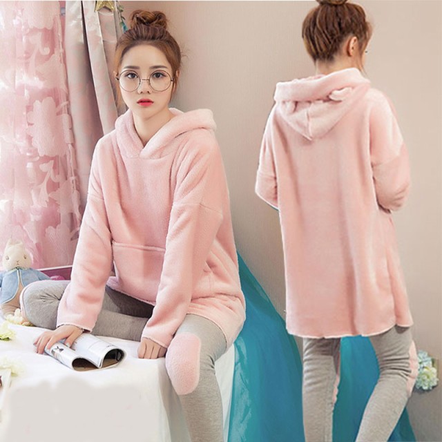 ルームウエアモコモコパジャマレディース冬あったかアニマル耳フード付きパジャマピンクかわいい大きいサイズ寢間著の通販はau Wowma ワウマ 東京 Com 商品ロットナンバー