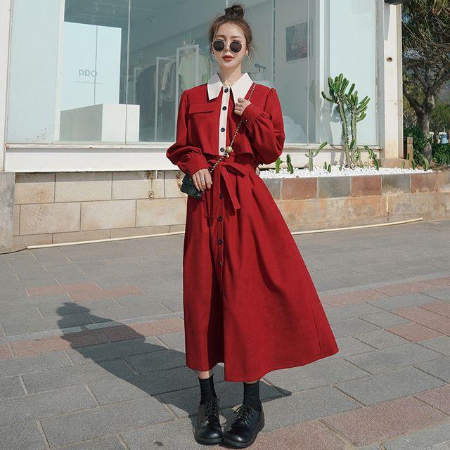 値下げ特別価格 きれいめ シャツワンピース 大人 カジュアル 冬 大きいサイズ 秋 レディース 大きいサイズ ロング丈 シャツワンピース レディースファッション Aラインロングワンピース マキシ丈 長袖 送料無料でお届け