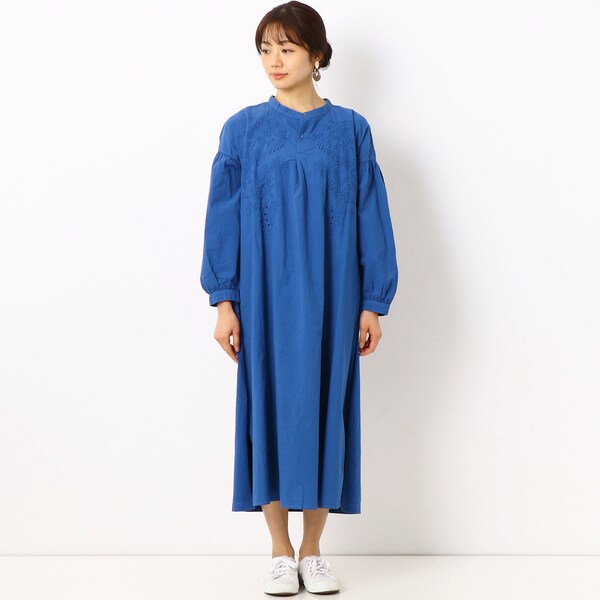 代引不可 スーパーハッカ フラワービーンズ刺しゅう製品染めワンピース 裏地無し 気質アップ Www Iacymperu Org