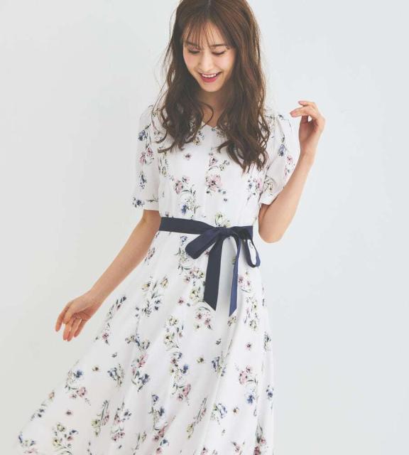 プレミア商品 レッセパッセ 水彩フラワープリントミディワンピース 海外最新 Lamonacillagolf Com