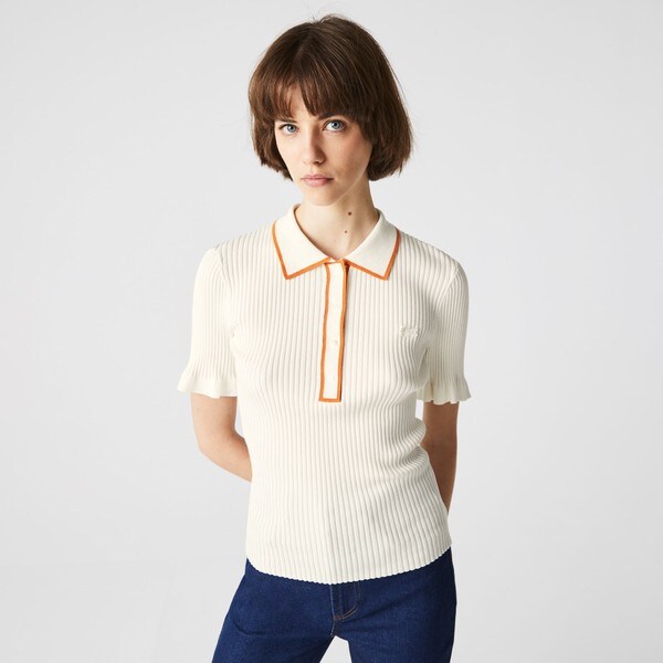 オンラインストア取寄 ラコステ エッジパイピングリブニットポロシャツ ホットスタイル Triplex Ee