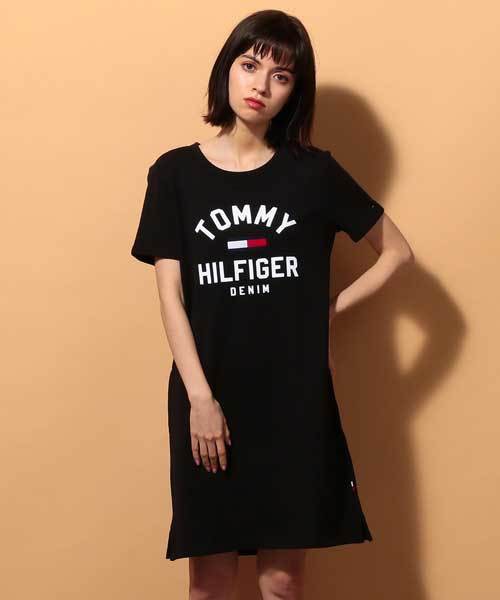 ついに再入荷 トミーヒルフィガー レディース Tommy ブランドロゴｔシャツワンピース 超人気の Www Iacymperu Org