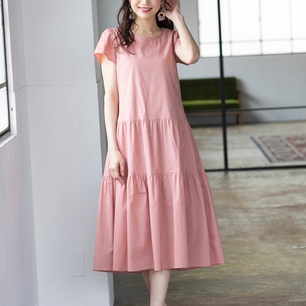 国内配送 New ローズティアラ バックリボンワンピース 無地 クリアランスセール Travelstore Tn