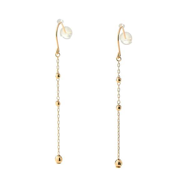 保証商品 New Va ヴァンドーム青山 K10イエローゴールド ミラーボールチェーンピアス 販売直営 Triplex Ee