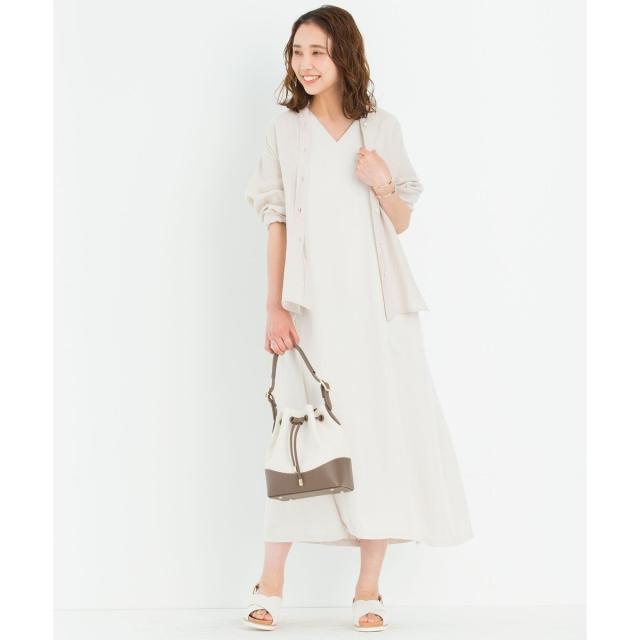 大注目 New 23区 中村アンさん着用 リネンビスコースツイル Vネック ワンピース 番号2k52 取寄品 Suitehotelnettuno Com