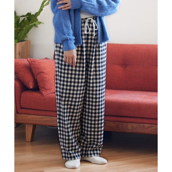 オンラインストア大特価祭 アーバンリサーチ ドアーズ Siiwa ウールギンガムチェックイージーパンツ アウトレット販売店 Triplex Ee