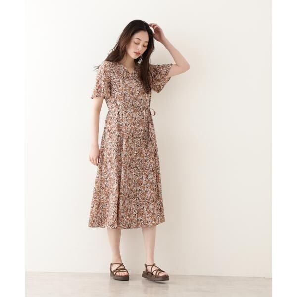 在庫限り ナチュラルビューティーベーシック Brushed Flowersプリントワンピース 公式通販 Carlavista Com