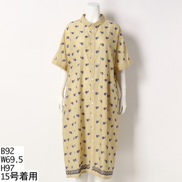 大特価 New スーパーハッカフィーユ 15号 19号 21号 コットンローン フルーティクル刺しゅう半袖シャツワンピース 大人気 Design Tours Com