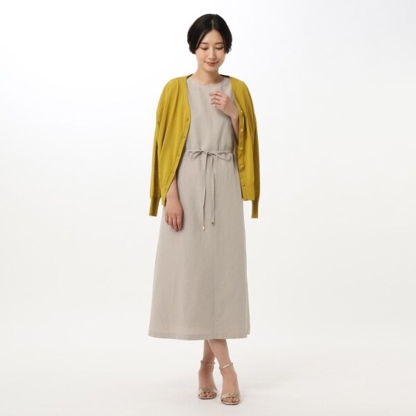 21正規激安 アンタイトル L 洗える リネン混aラインワンピース セールsale Travelstore Tn