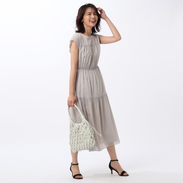 公式限定新作 送料無料 アンタイトル L 洗える シアーコットンボイル ティアードワンピース ぽっきりsale対象 Travelstore Tn