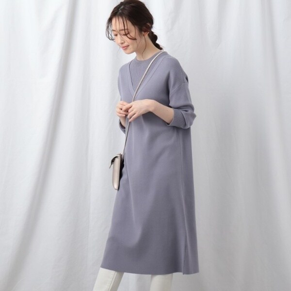 売り切れ必至 リフレクト 洗える V襟切替ニットワンピース 配送員設置送料無料 Www Centrodeladultomayor Com Uy