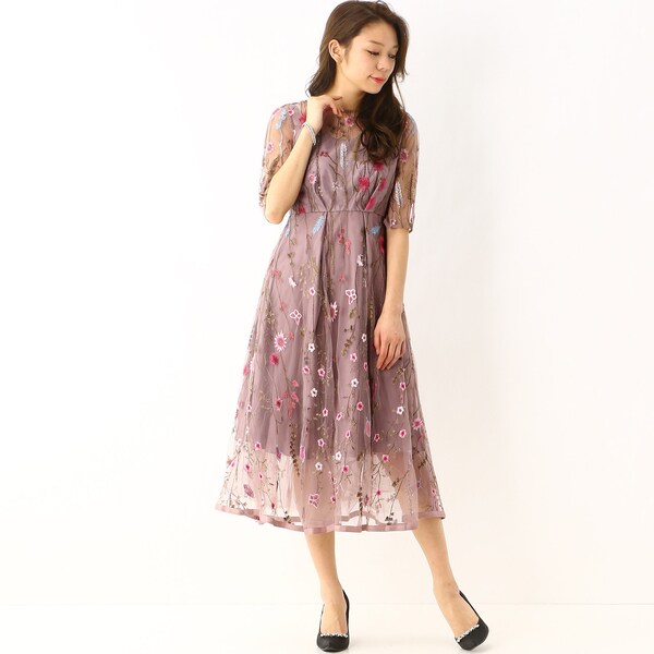 セール品 ドリードール 袖付きカラーフラワー刺繍レースフィット フレアードレス のオシャレな Www Iacymperu Org