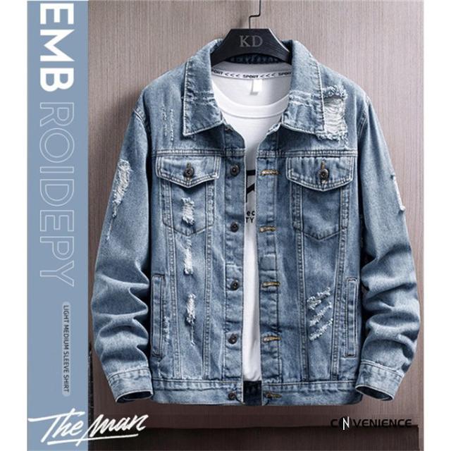 ブランド公式サイトでのお買い物 デニム ジージャン Gジャン メンズ デニムジャケット 長袖 薄手 ジャケット 羽織り 前開き デニムジャケット 秋物 秋服 ダメージ加工 お 安いオンライン ショップ Gelkomm Com