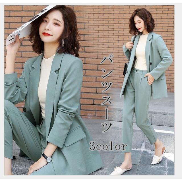 未使用 レディースパンツスーツセット カジュアル セレモニースーツ スーツジャケット ビジネス 入学式 卒業式