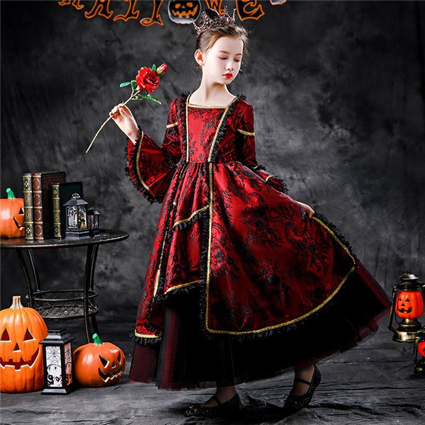 ランキング第1位 ワンピース キッズ 女の子 子供 コスプレ ハロウィン カラードレス ロングドレス ドレス 吸血鬼 お姫様 おうちハローウィン 魔女 悪魔 ドレス Airtightsupplies Com