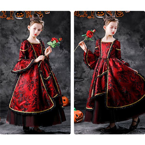 ランキング第1位 ワンピース キッズ 女の子 子供 コスプレ ハロウィン カラードレス ロングドレス ドレス 吸血鬼 お姫様 おうちハローウィン 魔女 悪魔 ドレス Airtightsupplies Com