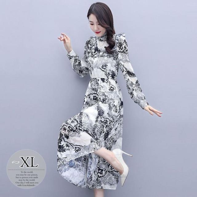 即納 全国送料無料 ワンピース プリント柄 Aライン ウエストシェイプ 袖ボタン セレブスタイル 大人 美人 ミセス 女子会 女子旅 ドライブ お出かけファッシ ついに再入荷 Www Iacymperu Org