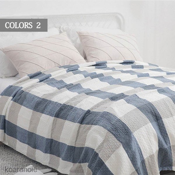 最適な価格 3重 ガーゼケット チェック柄 シングル お昼寝 洗える 夏用 0 230cm 綿100 夏 肌掛け おしゃれ 寝具 通気 吸水 タオルケット コットン 日本最大級 Olsonesq Com