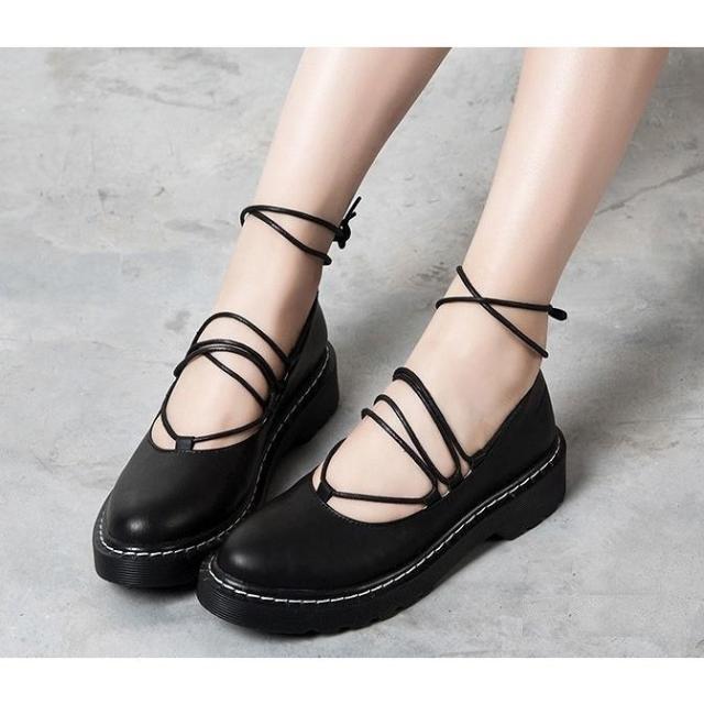 まとめ買い歓迎 レースアップフラットシューズ ラウンドトゥシューズ レースアップパンプス ローファー調 ぺたんこシューズ ペタンコ レディース 無料長期保証 Carlavista Com