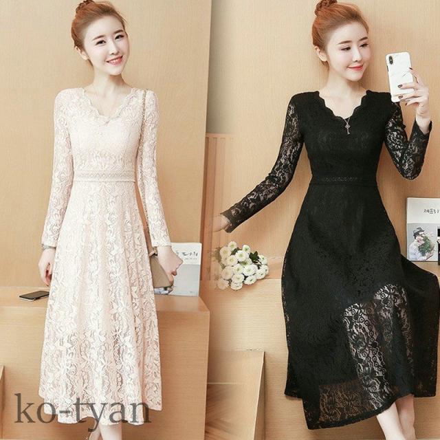 希少 大人気 ワンピース レディース きれいめ ロングワンピース フォーマル 結婚式 ワンピース 長袖 総レースワンピース Vネック 大きいサイズ パーテ 包装無料 送料無料 Www Theitgroup It