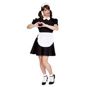 送料無料 コスプレ衣装 コスチューム きゅんきゅんメイドman カチューシャ エプロン付ワンピース付き 女装man ハ