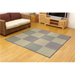 大切な 送料無料 い草花ござカーペット 裏張CP ブルー 江戸間6畳(約261×352cm) (裏:不織布) 抗菌&防臭効果 生活用品・インテリア・雑貨:, かばんのミヤモト cd3fb975