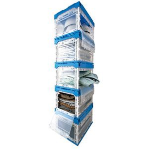新品人気 送料無料 1台 生活用品・インテリア・雑貨:の通販はau PAY マーケット - イーグルアイau Wowma!店|商品ロットナンバ (まとめ)三甲 サンクレット折りたたみコンテナ 扉付 50L フタ一体型 556280 好評在庫あ