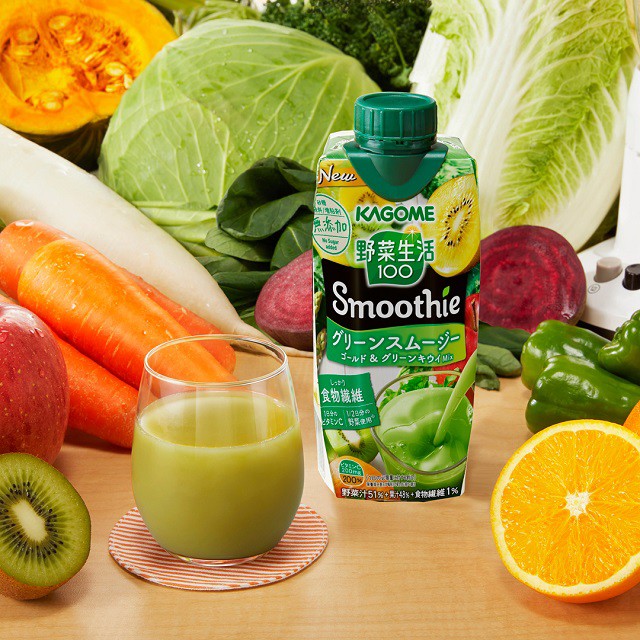 カゴメ 野菜ジュース 野菜生活100 Smoothie グリーンスムージー ゴールド＆グリーンキウイmix 330ml×12本（12本×1ケース）の通販はau Pay マーケット Au 1579