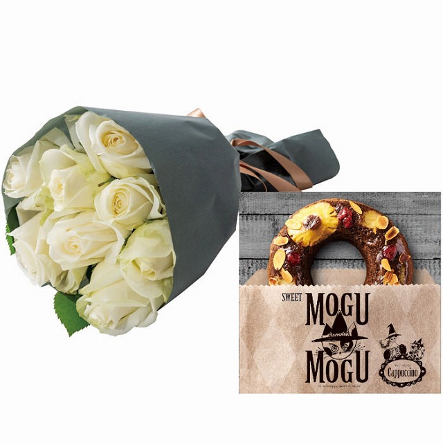 即日発送 ギフト ホシファーム バラブーケホワイト8本 すいーともぐもぐ カプチーノ プレゼント フラワー 花 カタログ 激安 即納 Centroprofesorjuanbosch Com