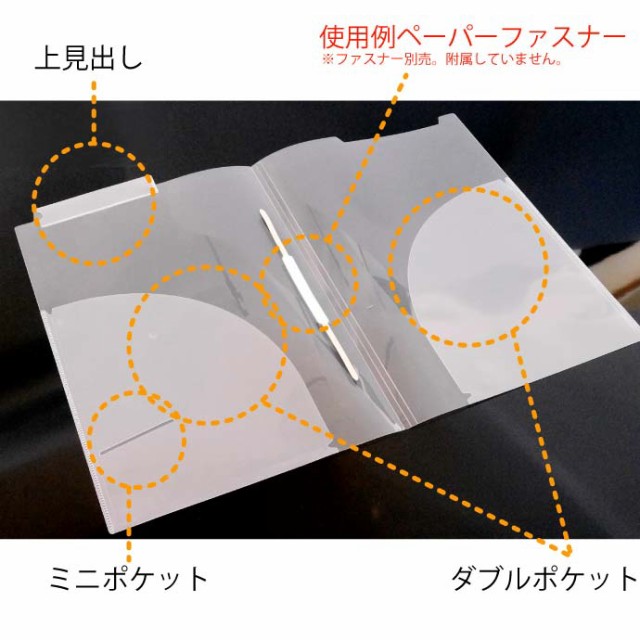 A4 カルテフォルダー ダブルポケット ヨコ置き 見開き