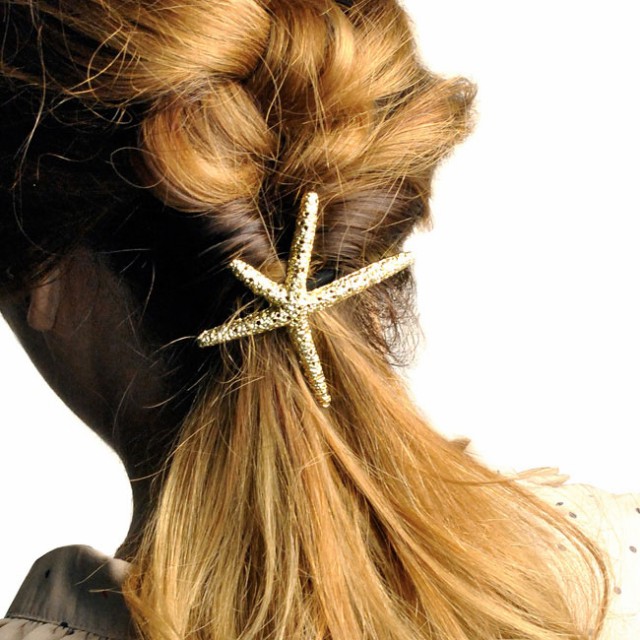 【メール便送料無料】ヒトデデザインヘアゴム レディース 女性用 シンプル スターフィッシュ マリン 海 ビーチ 動物 アニマル モチーフ 大人 カワイイ キュート ヘアアレンジ 髪留め ポニーテール おしゃれ カジュアル ヘアアクセサリー
